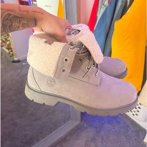 Grey Fur Lined Timberland Boots